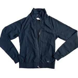 UNDER ARMOUR BLACK FULL ZIP MOCKNECK WINDBREAKER JACKET SIZE XS